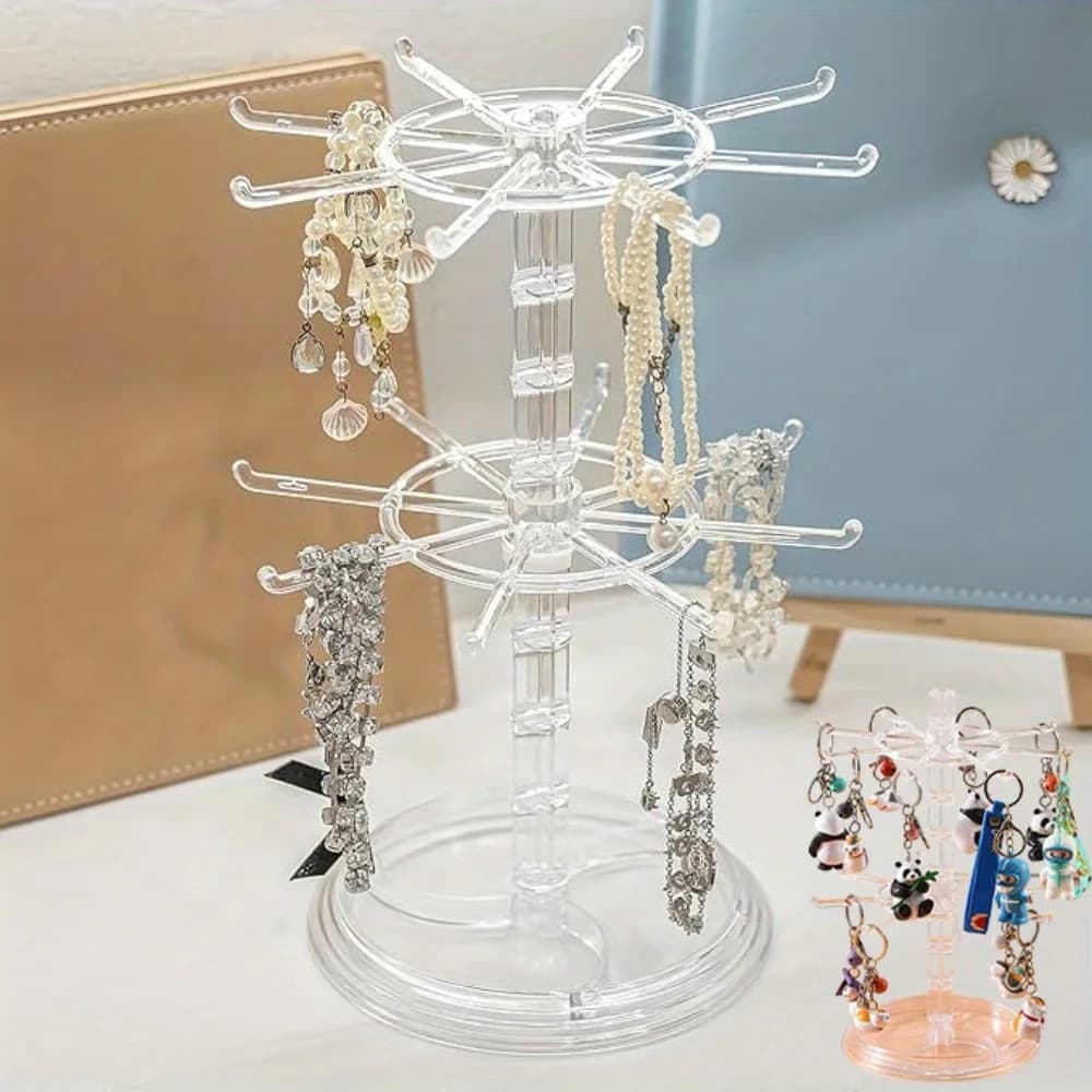 Espositore Girevole per Gioielli, Porta Collane, Supporto a Albero per Gioielli, Organizzatore Fai-da-Te per Bracciali e Collane