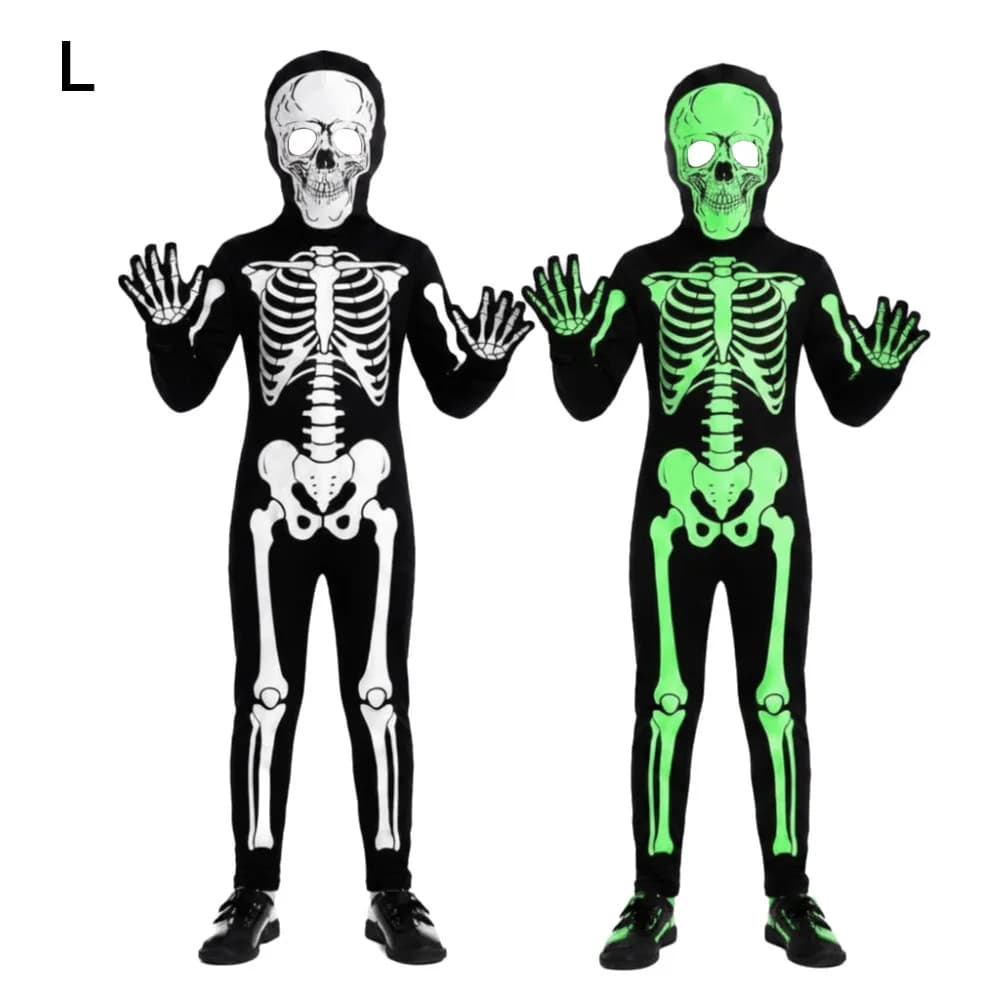 New Fabric Ghost Dress Costume Luminous High Waist Pants Cosplay Skeleton Suit Grim Reaper Costume Halloween Party