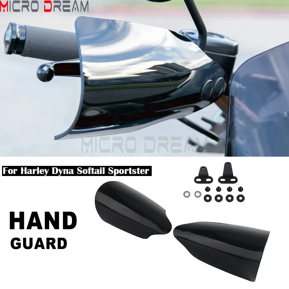 Per Harley Dyna Heritage Softail Deluxe Road King Sportster Moto Protezione per le mani Manubrio Scudo Copertura-Protezione antivento e durevole