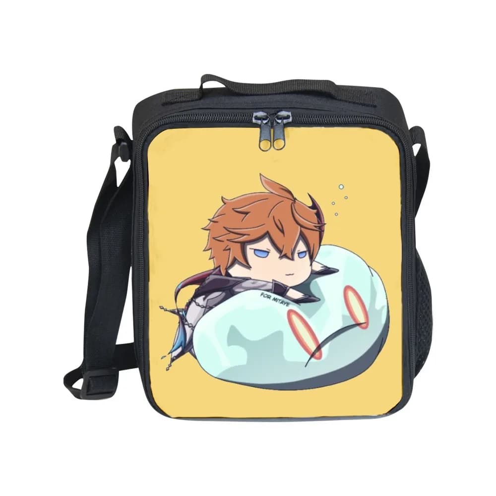 Gioco a tracolla popolare Hip Hop Genshin Impact Lunchbox Borsa per il pranzo con isolamento termico Stampa 3D Borse isolate per picnic Borse per il ghiaccio