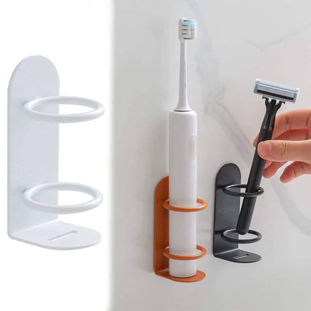 Wall-mounted electric toothbrush holder without punching Razor door Shaving rack Organizer toothbrush Supplies for bathroom 1PC