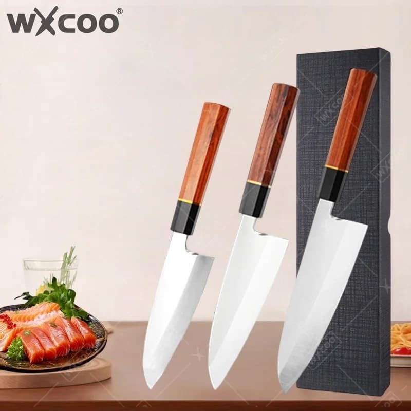 Coltello da Cucina WXCOO in Acciaio Inox, Ultra Chef, per Carne, Stile Giapponese Kiritsuke, per BBQ, Uso Domestico e Ristorante