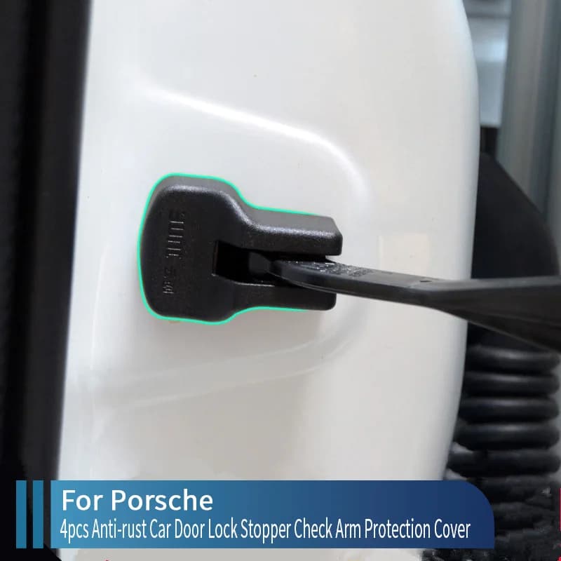 Per Porsche 911 Boxster Cayenne Cayman Macan accessori 4 pezzi antiruggine tappo della serratura della portiera dell'auto copertura di protezione del braccio di controllo