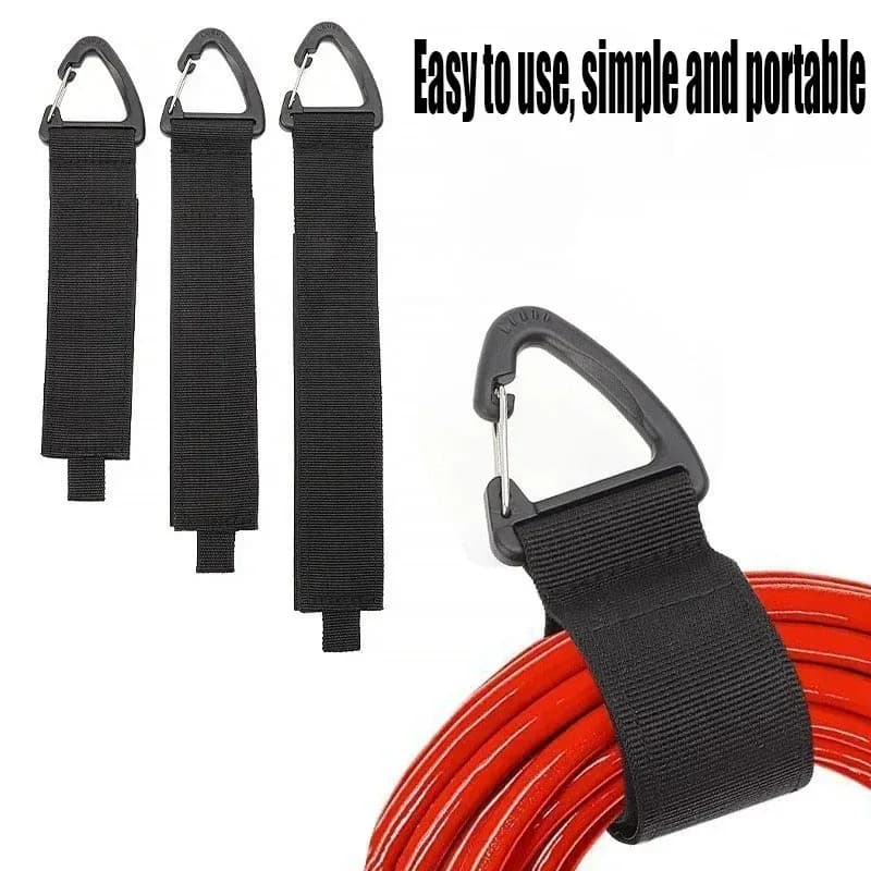 Supporto per organizer per cavi con fibbia triangolare Gestore cavi Gestione cavi di alimentazione Cinghie di stoccaggio per cavi pesanti in nylon per tubi cavi