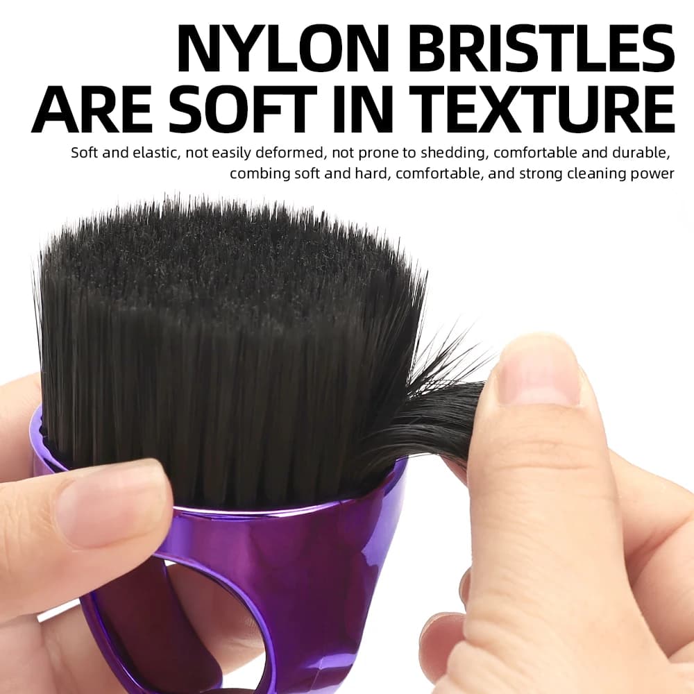 Professional Neck Duster Brush - Portable Nylon Bristles for Hair Salon Cleaning - Tool for Removing Hair Clippings and Debris