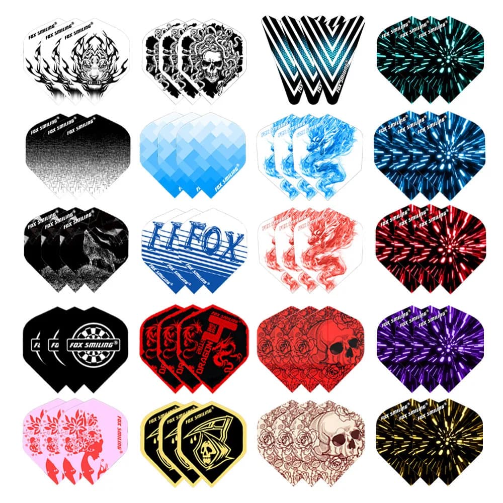 Fox Smiling Dart Flights Set 60PCS Multiple Styles Colorful PET Darts Flights Professional Darts Newly Dart Accessories
