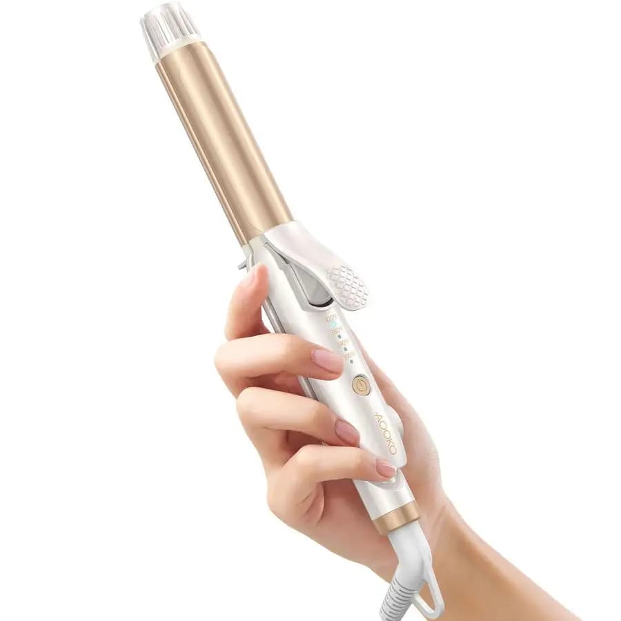Iron double-voltage hair curlers, iron travel curlers for travel in Europe, hair plate with 1 inch ceramic plates, adjustable temperature