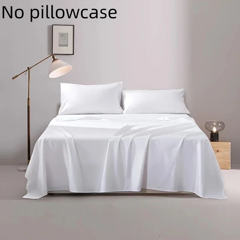 Flat Sheet Washed Cotton Bed Linen Single Double Pure White No Pillowcase Wrinkle Resistant Hotel Home