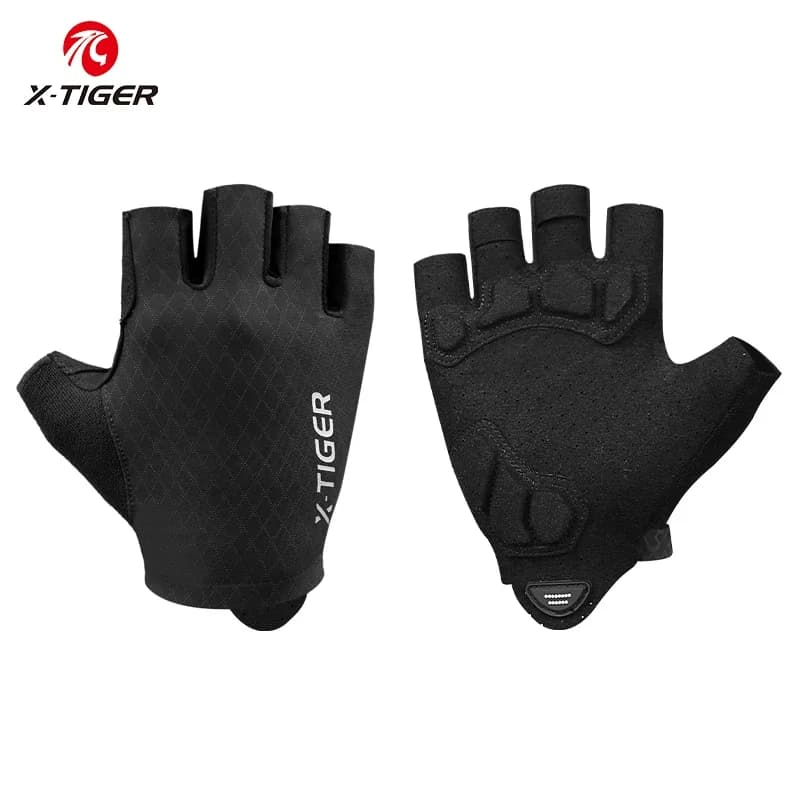 X-TIGER Cycling Gloves Half-Diamond Women Bike Gloves MTB Black Running Fitness Sport Riding Bike Gloves