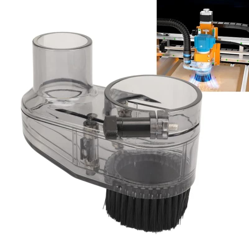CNC Router Dust Shoe 52mm Diameter Clear CNC Dust Boot With 38mm Hose Diameter For 52mm Spindle Motors And Router