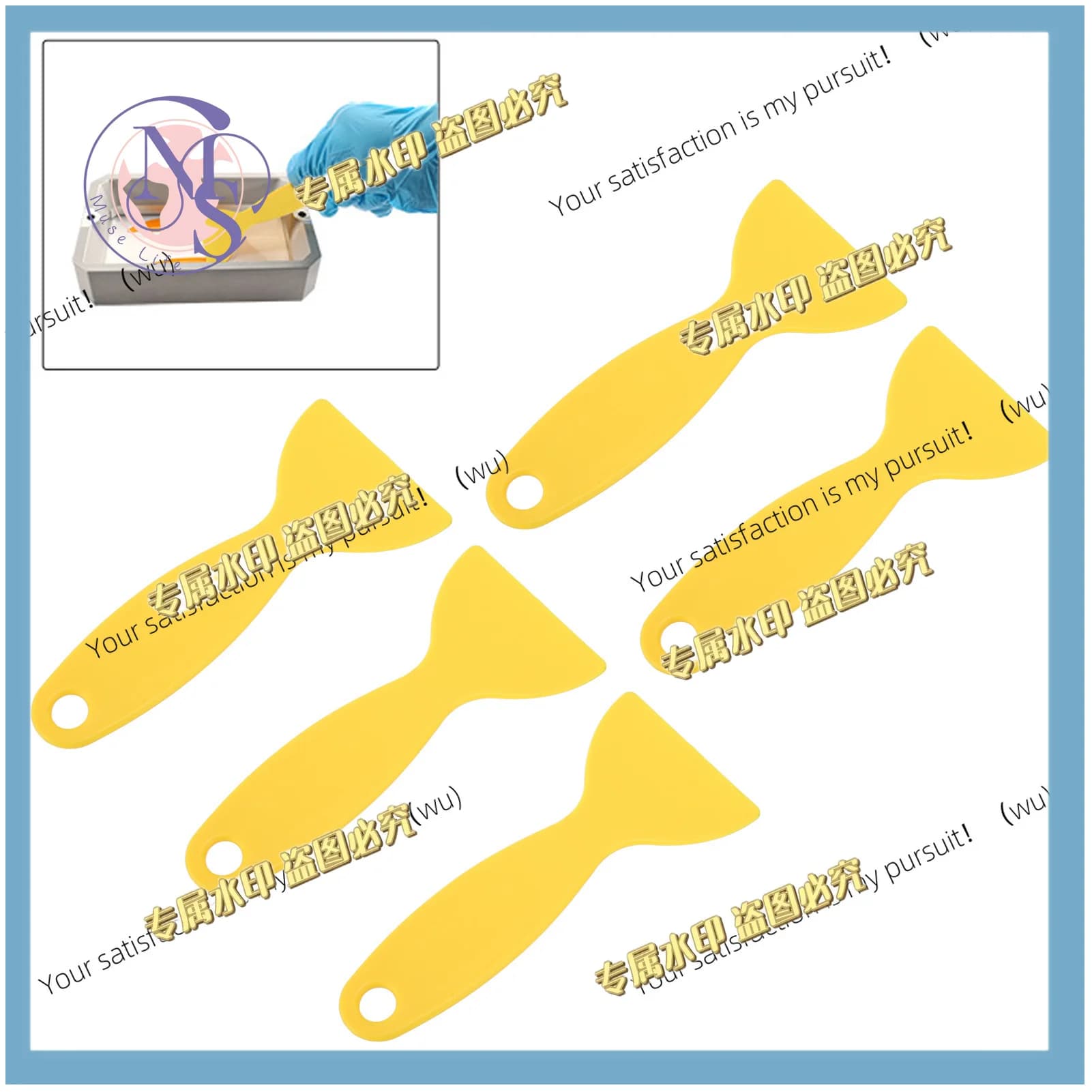 5pcs Flexible 3D Printer Spatula – Universal Resin Removal Scraper for LCD/MSLA/DLP 3D Printing, Yellow Plastic Build Plate Tool