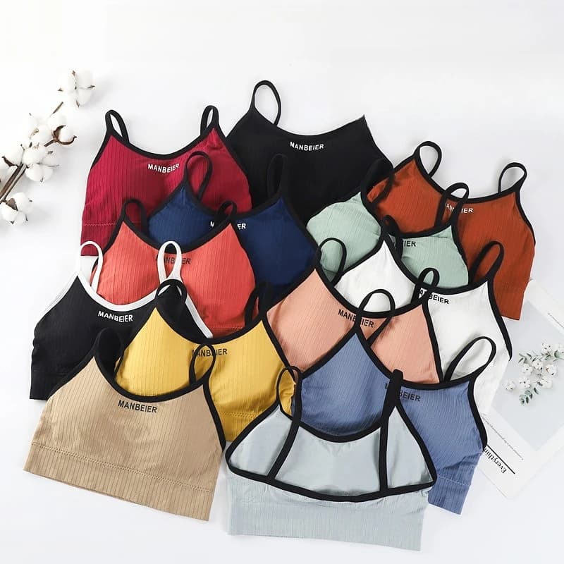 Canotta da donna con imbottitura per reggiseno, per abbigliamento esterno, con un bel design sul retro, reggiseno sportivo, modellante, traspirante e confortevole.