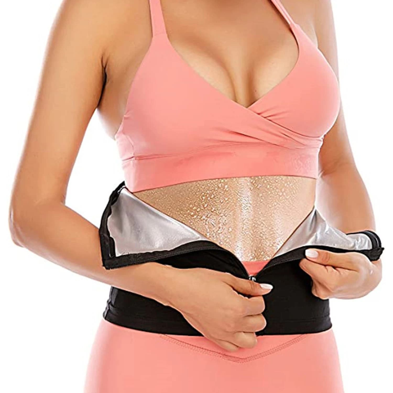 1 piece zipper waist weight belt: fat burning, abdomen control, body modeling fitness