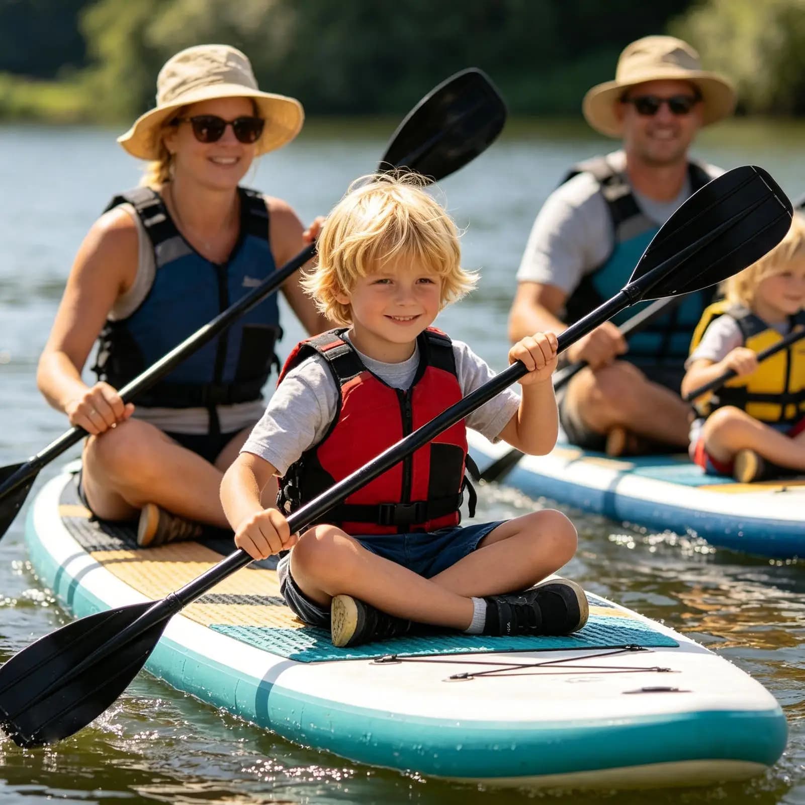 Pagaia per kayak per bambini, leggera, in 2 sezioni, a doppia testa, per kayak, pagaia da pesca per bambini, per canottaggio, turismo, lago, fiume, mare