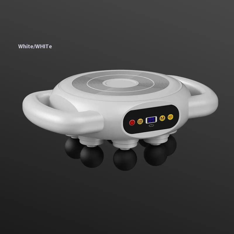 8-Head Handheld Luxury Fascia Gun Muscle Relaxation Multi-Speed Device Abdominal Neck Massager Leg Application Heating
