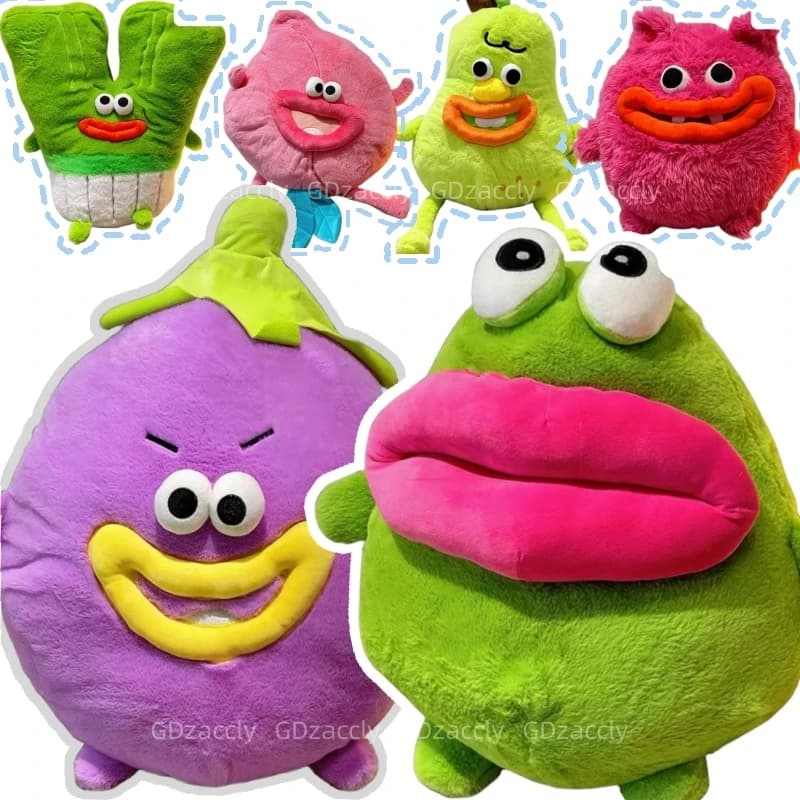 Brutto carino Buck denti rosa grande bocca mostri peluche farcito divertente scalogno pera salsiccia bocca rana bambola per i bambini