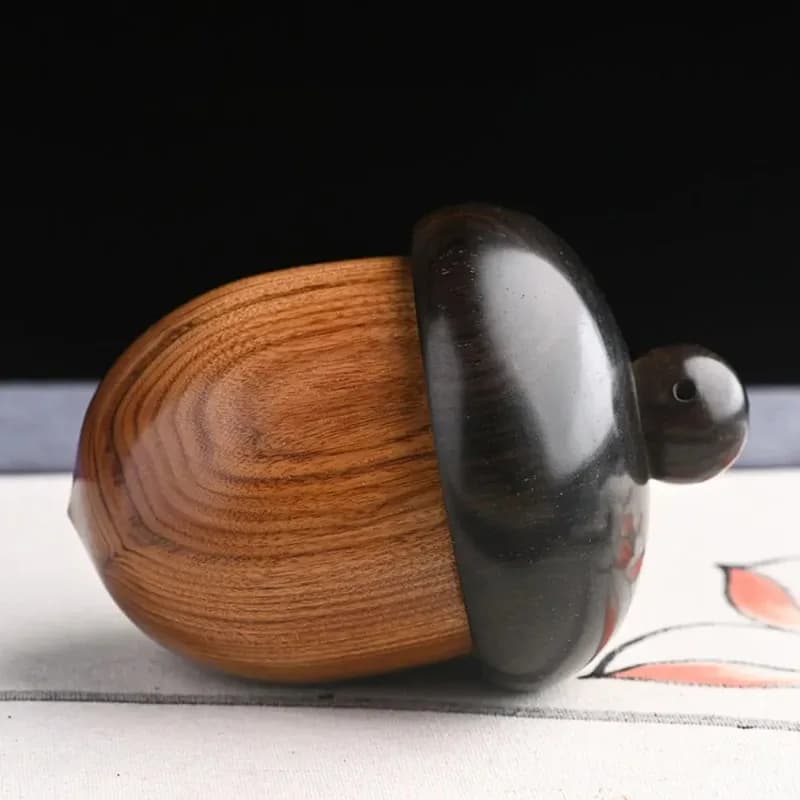 Wooden Storage Box Wooden Large Acorn Ornament Aromatherapy Container DIY Key Chain Pendant Accessories Car Decoration Pendant