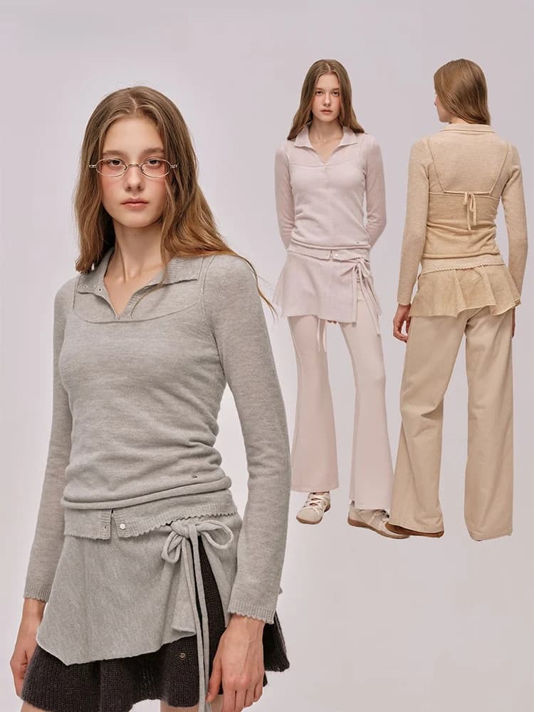 Moonmoi Holiday Tea Talk Set Tre Pezzi: Cardigan Lavorato a Maglia con Collo Morbido, Top con Spalline e Gonna Lunga a Vita Alta Elasticizzata