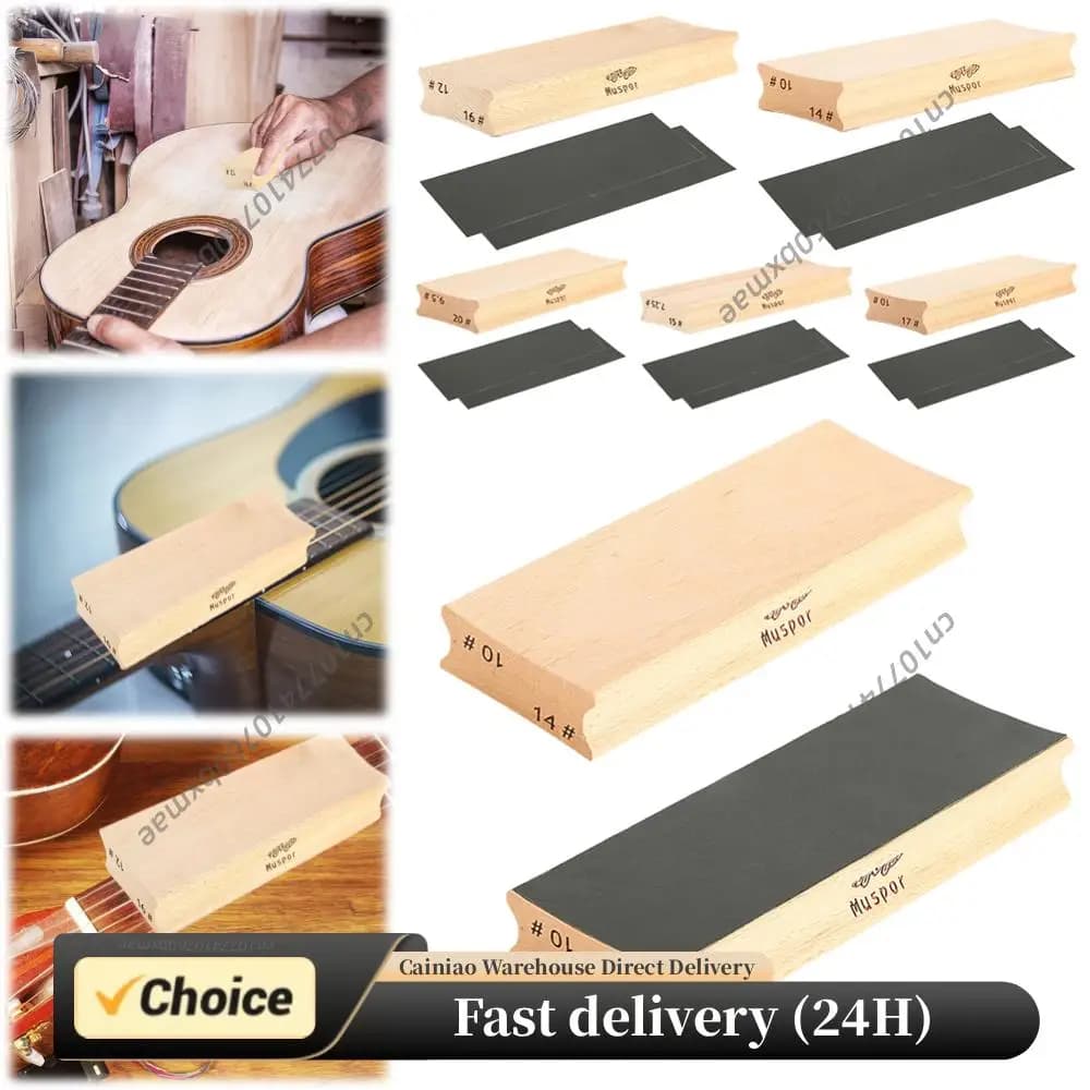 Blocco per levigatura e livellamento tasti per chitarra, strumento da liutaio a doppio uso per tastiera, blocco per levigatura e livellamento tasti a raggio per chitarra e basso