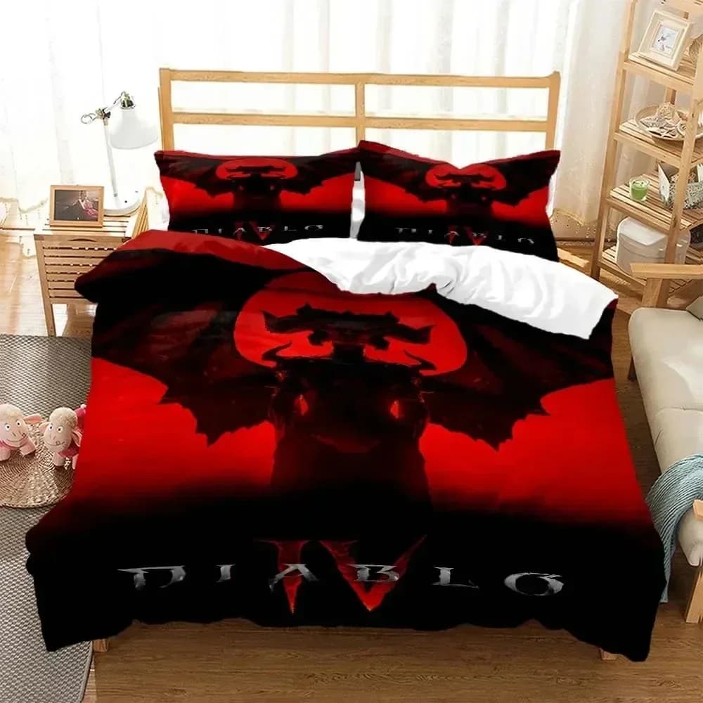 Gioco Diablo Set biancheria da letto Ragazzi Ragazze Twin Queen Size Copripiumino Federa Letto Bambini Moda per adulti Tessili per la casa Personalizzabili