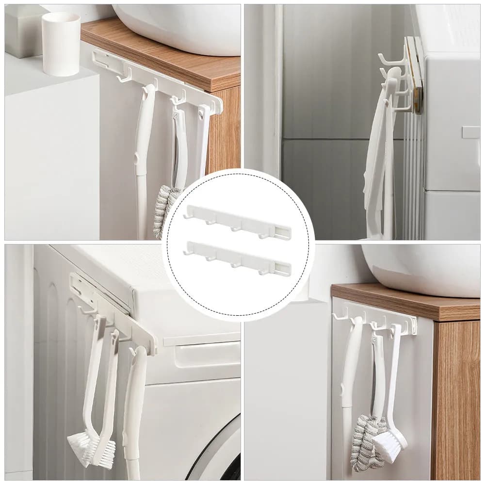 2 Pezzi Gancio Estraibile da Appendere Dietro la Porta, Senza Chiodi, per Vestiti, Utensili da Cucina, Cappelli, Borse, Organizzazione Domestica Salvaspazio