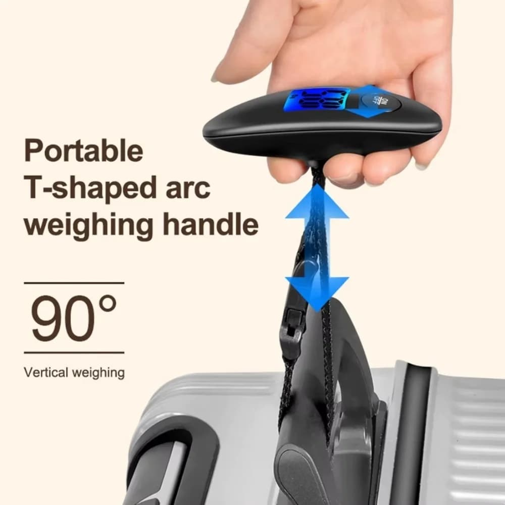 Portable T-shap Arc Weighing Handle Scale Woven External Lifting Rope LCD Display Multi Function Luggage Precision Travel Scale