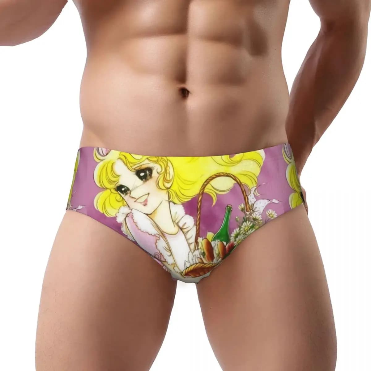 Mutande da uomo personalizzate per ragazze, fumetti, animazione, caramelle, caramelle, mutandine, intimo, comfort maschile