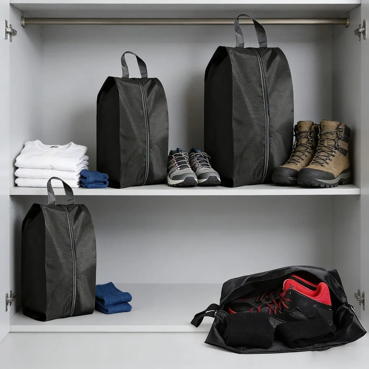 3 pezzi/set borse portaoggetti pieghevoli per scarpe organizer da viaggio borsa per scarpe in nylon con custodia con cerniera organizer per scarpe tascabili impermeabili
