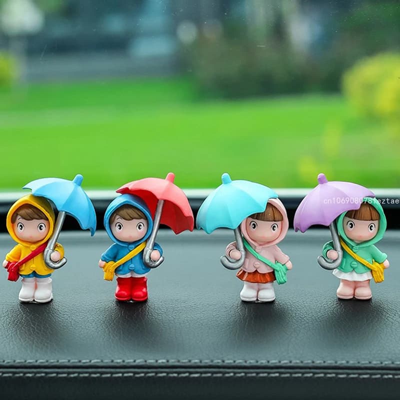 1 pz simpatico ombrello coppia decorazione interna auto action figure specchietto retrovisore automatico ornamenti cruscotto per accessori auto