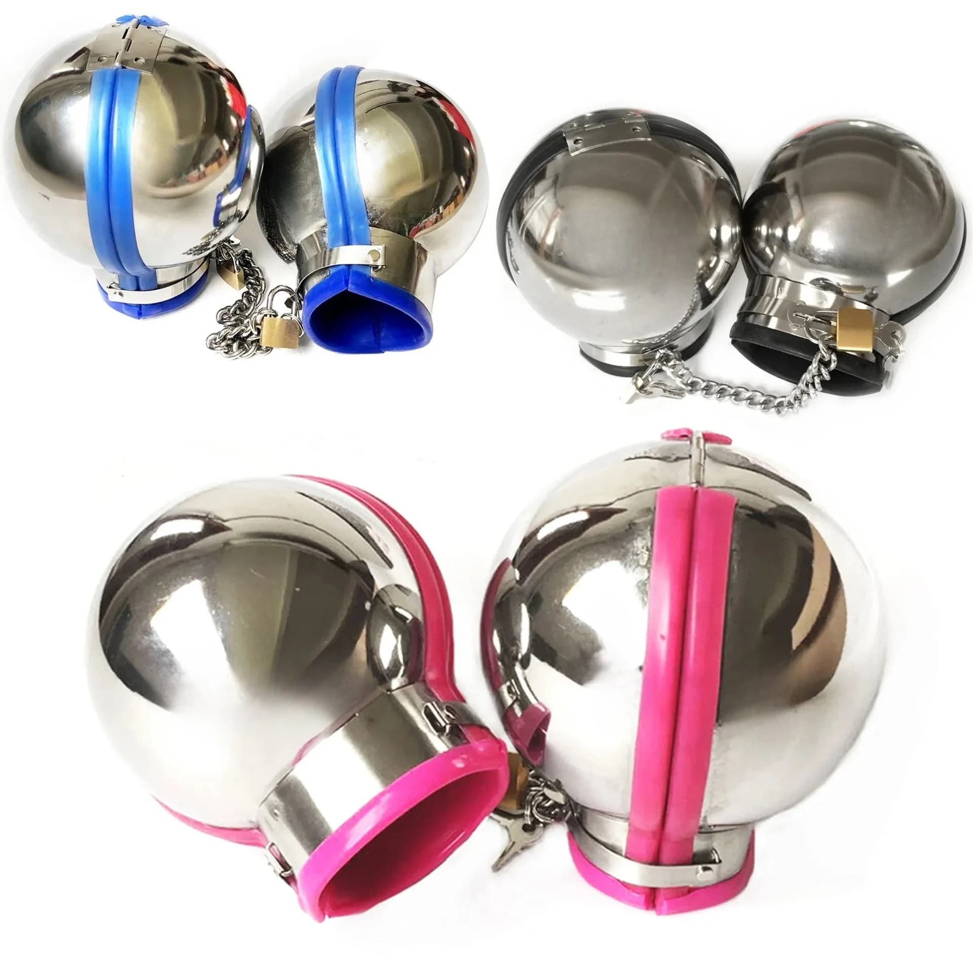Luxury Stainless Steel Ball Handcuffs Manacle Chain Lock Wrist Restraint Hand Bondage Adult Slave BDSM Sex Toy For Male Female