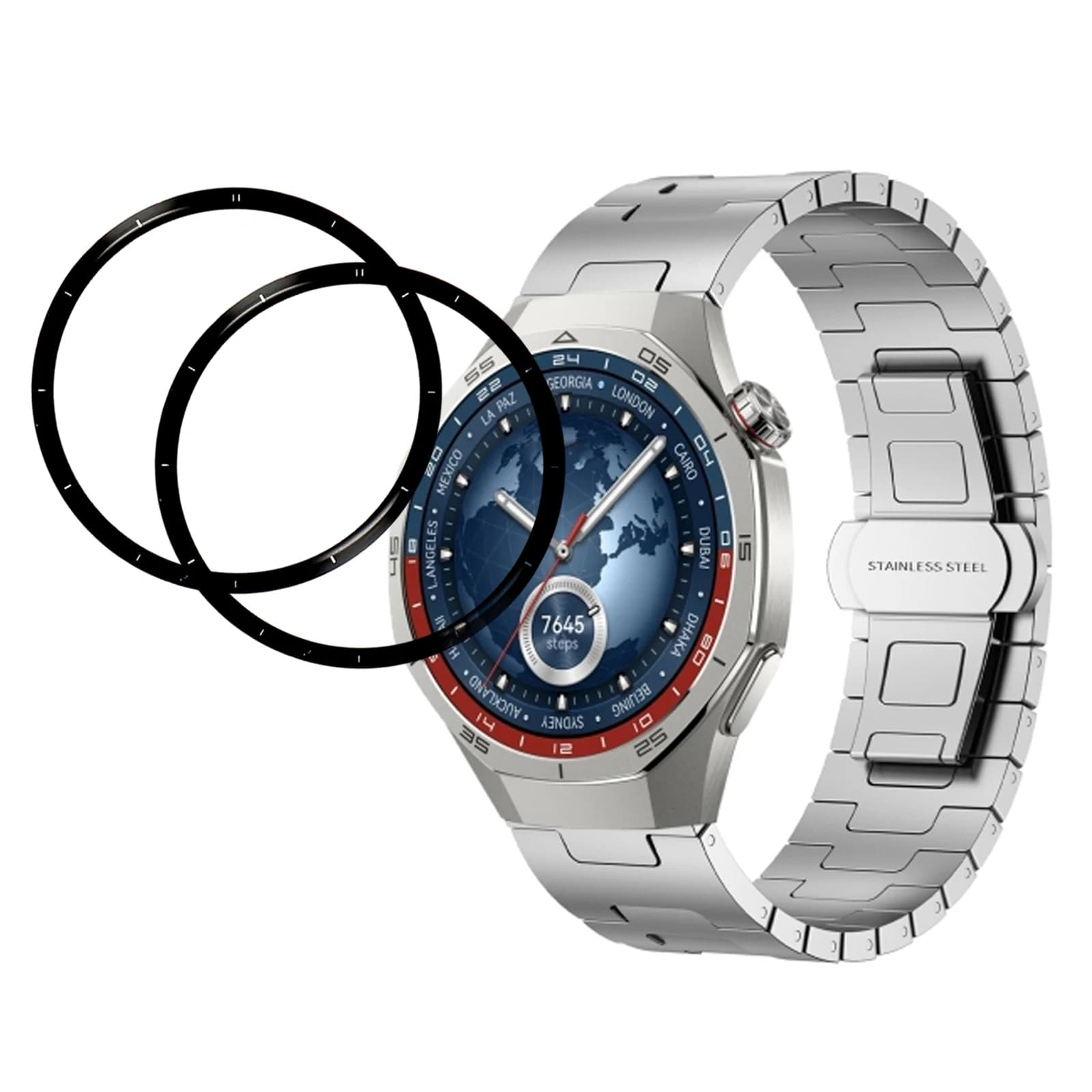 2Pcs / Pack For Huawei Watch 5 46mm Screen Protector Smart Watch HD Clear PMMA Film (Black Edge)