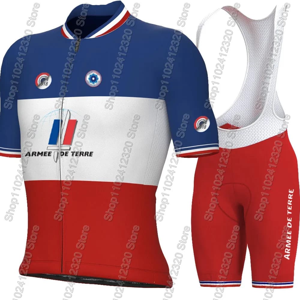 Complete Cycling Knife Team France 2026 Summer - Bike Racing and MTB Clothing Kit with Knit and Salopette