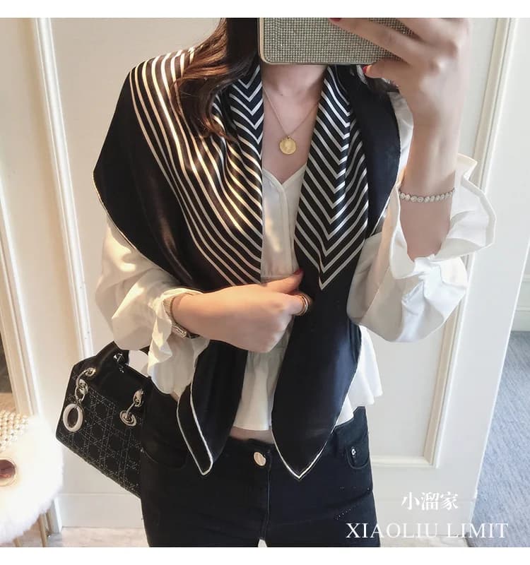 Nuovo 90*90 cm Sciarpa di Seta Sciarpa Copricapi Per La Donna Moda Quattro Stagioni Accessori Per Capelli Hijab Foulard Bandana scialle Foulard