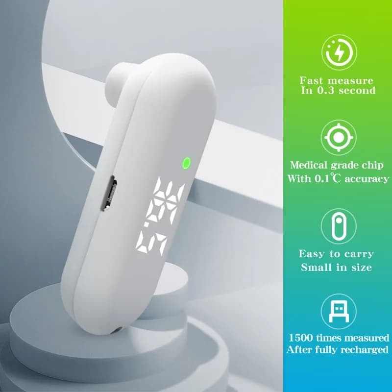 AiQUE Mini Termometro Fronte Termometro USB Baby Monitor Digitale Temperatura Corretta Misuratore di Febbre a Infrarossi per Bambini