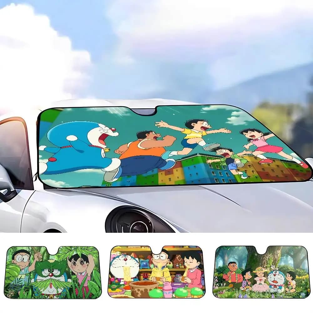 Cute D-Doraemon Car SunShade Car Sunshade Covers Cover Universal Windscreen Folding Visor