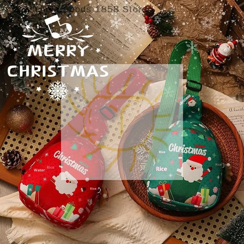 2026 Nuovo sacchetto regalo di Natale di Babbo Natale Confezione di stoffa piccola per zaino per bambini Apple Verde/Rosso Buon Natale
