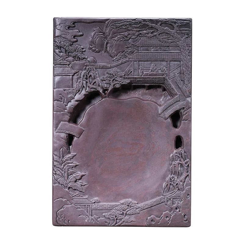 Inkstone end inkstone square calligraphy supplies gift box set Songkeng with lid