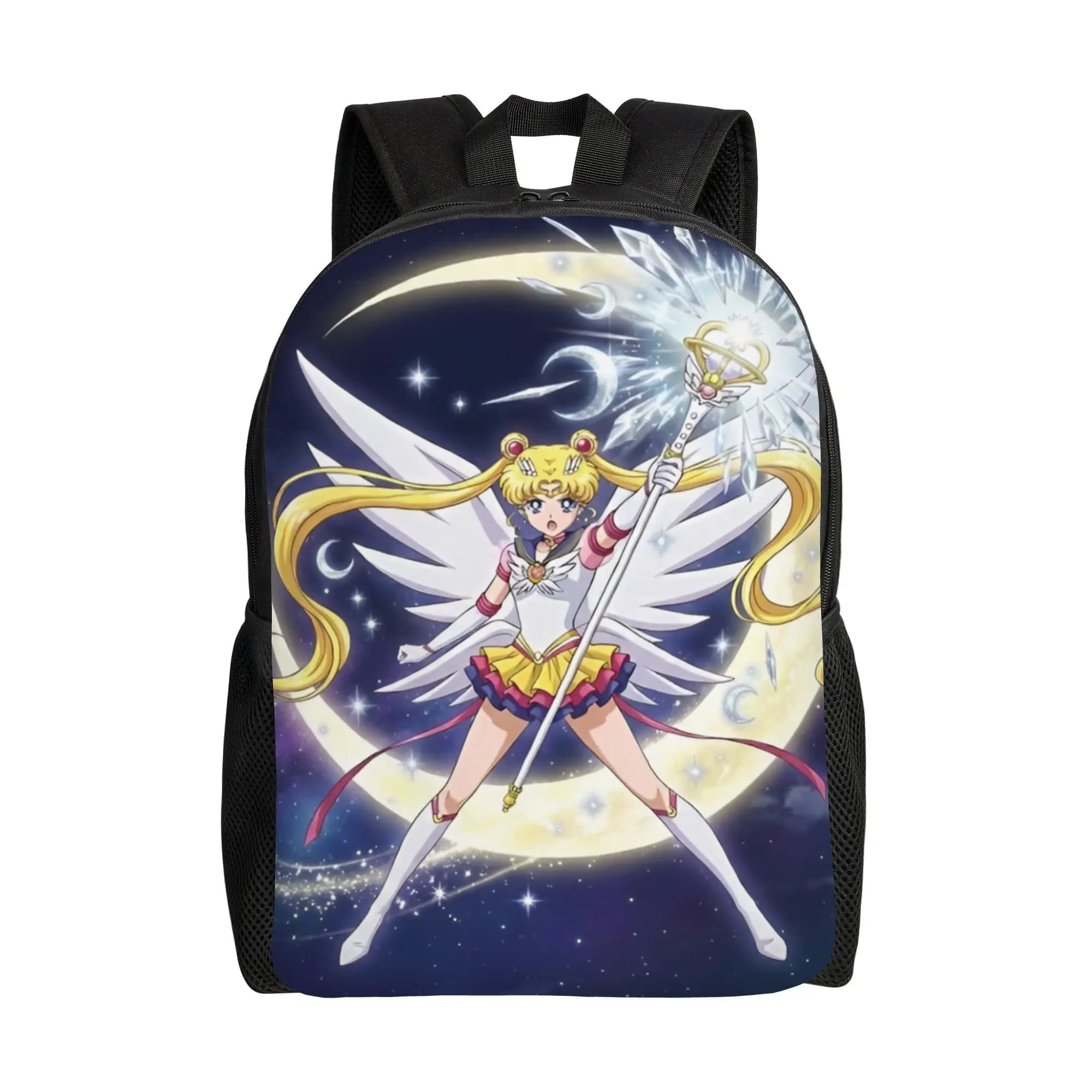 Custom S-Sailors Moons Backpack for Women Men College School Students Bookbag Fits 15 Inch Laptop Vintage Print Bags
