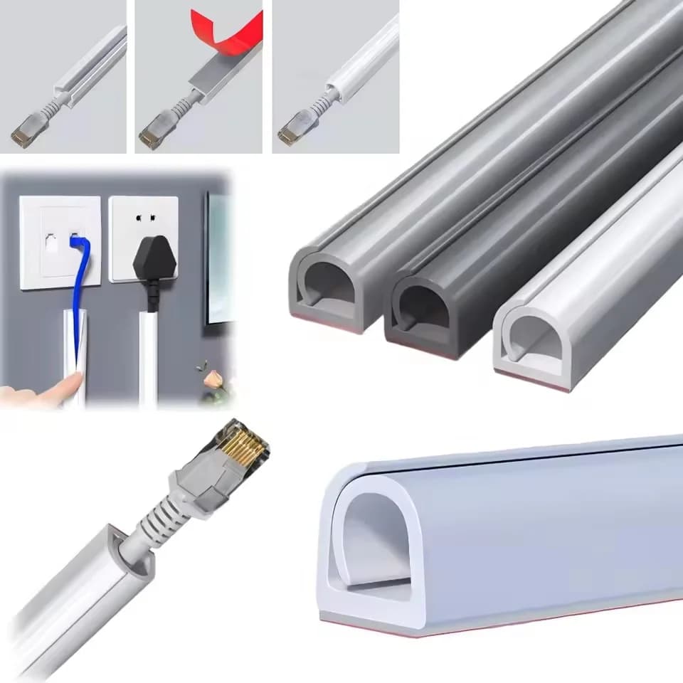 1PC 1/2/3/5m TV Cavo di Gestione Cavo Hider Cavo Organizzatore Raceway Kit Sistema Coperture Cavi PVC Trunking canale Manicotti per cavi