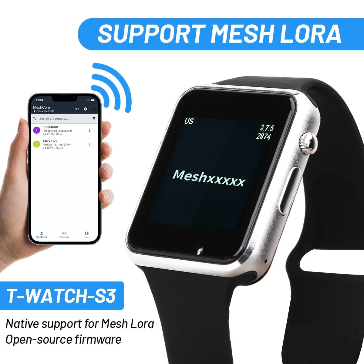 S3 Lora Meshtastic Tracker ESP32-S3 Smartwatch programmabile LILYGO T-Watch S3 WIFI Bluetooth LoRa Node Ripetitore Sensore BMA423