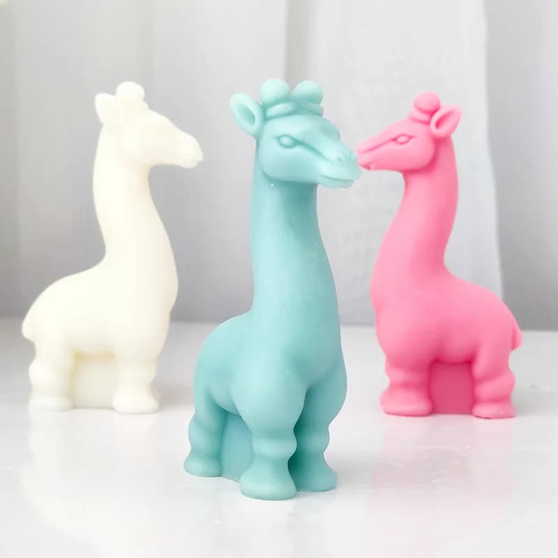 Giraffa cervo anatra aromaterapia candela sapone stampo in Silicone per bambini dipinto colorato gesso animale 3D griglia di ghiaccio torta stampo da forno
