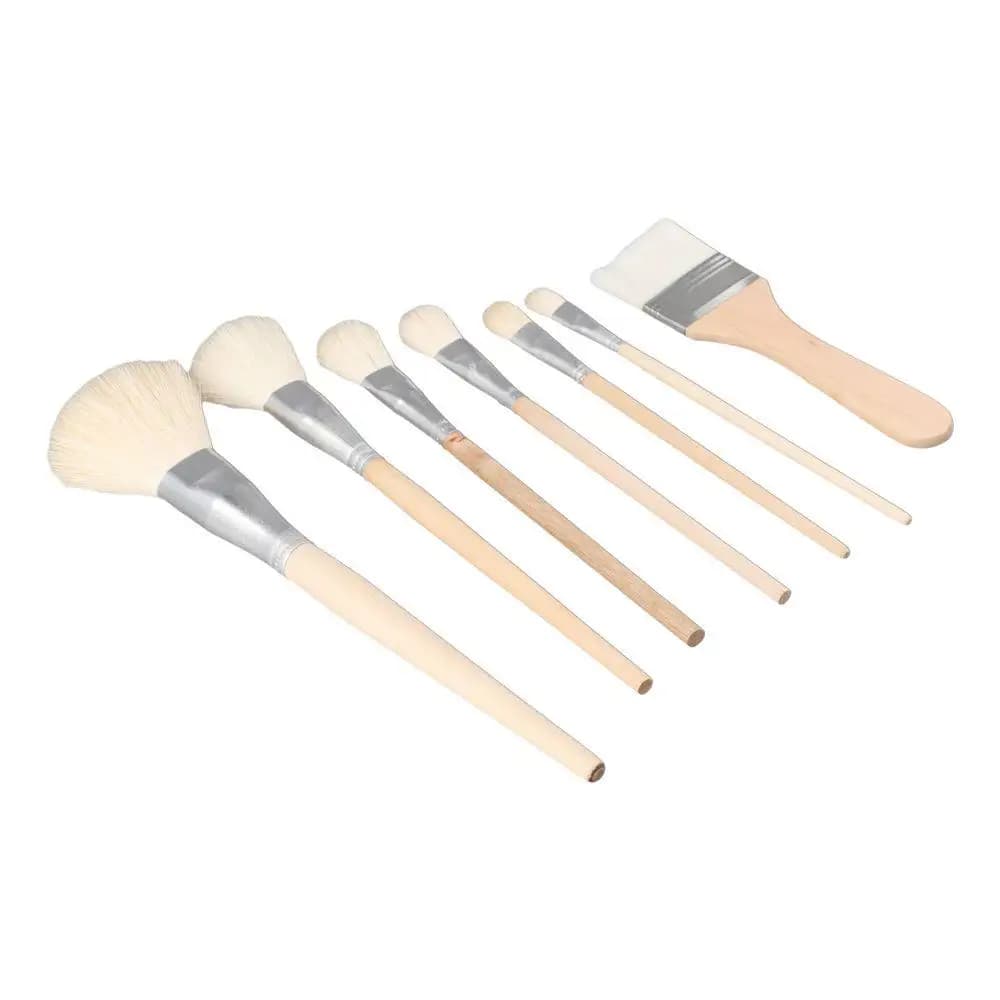 Acrylic Paint Brush Set Goat Hair Mop Brush Wood Color 7 Pieces Versatile Blending Brush Paint Brushes For Watercolor