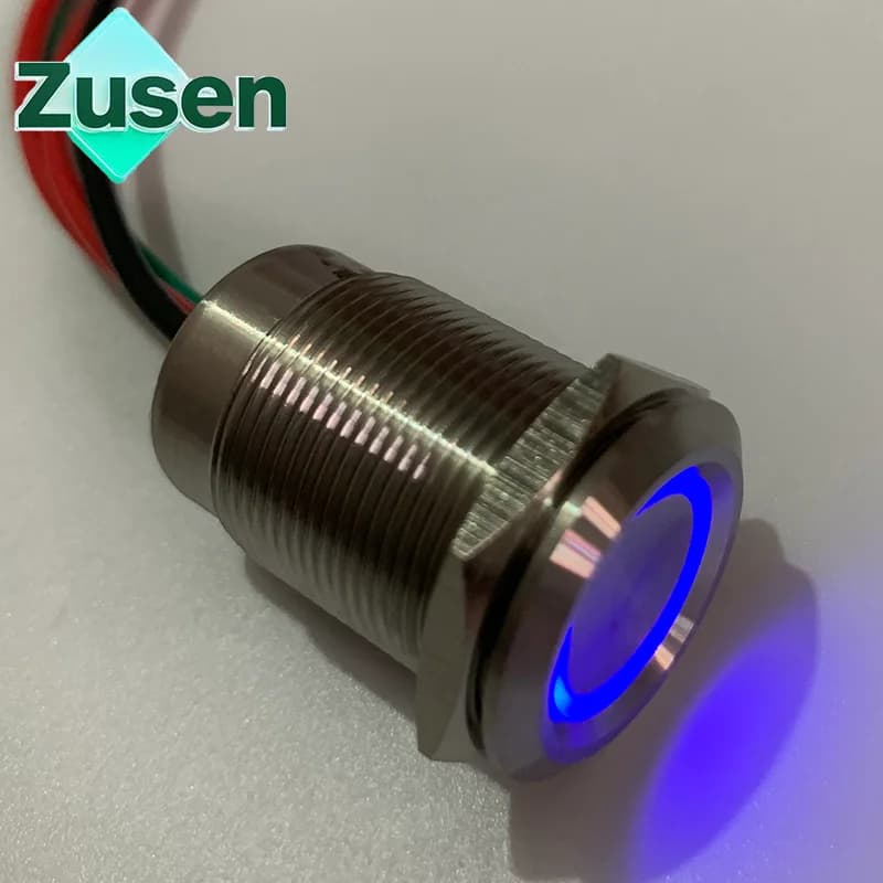 19 mm Zusen tactile switch with 6-24 V wiring Waterproof IP67 light ring