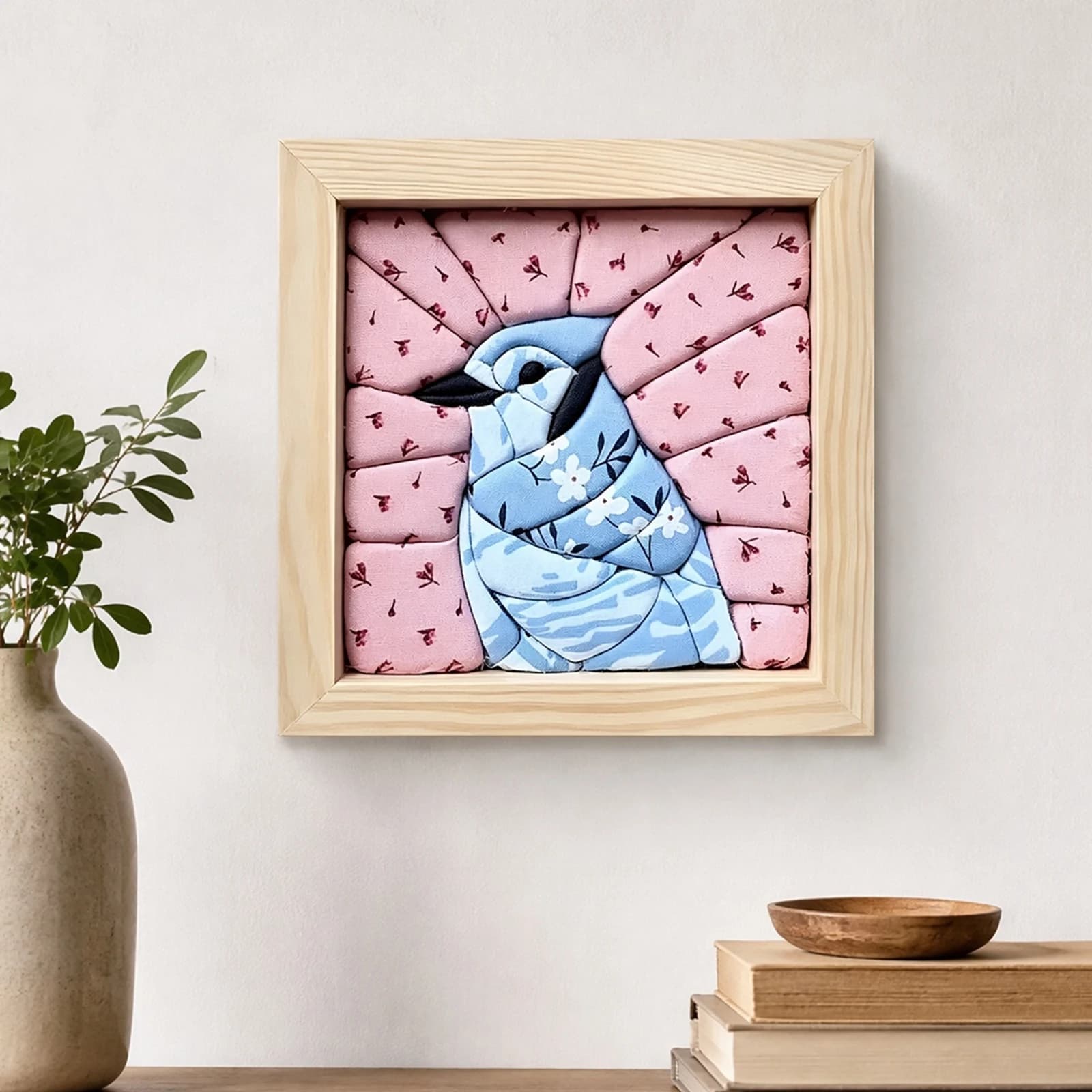 DIY No-Sew Fabric Mosaic Kit Handmade Patchwork Art Fabric Pieces Nature Inspired Wall Decor