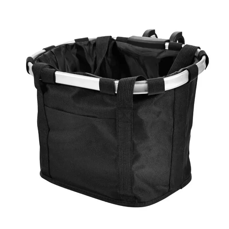 Bicycle Front Basket Bike Small Pet Dog Carry Pouch 2in1 Detachable MTB Cycling Handlebar Tube Hanging Fold Baggage Bag Bike Bag