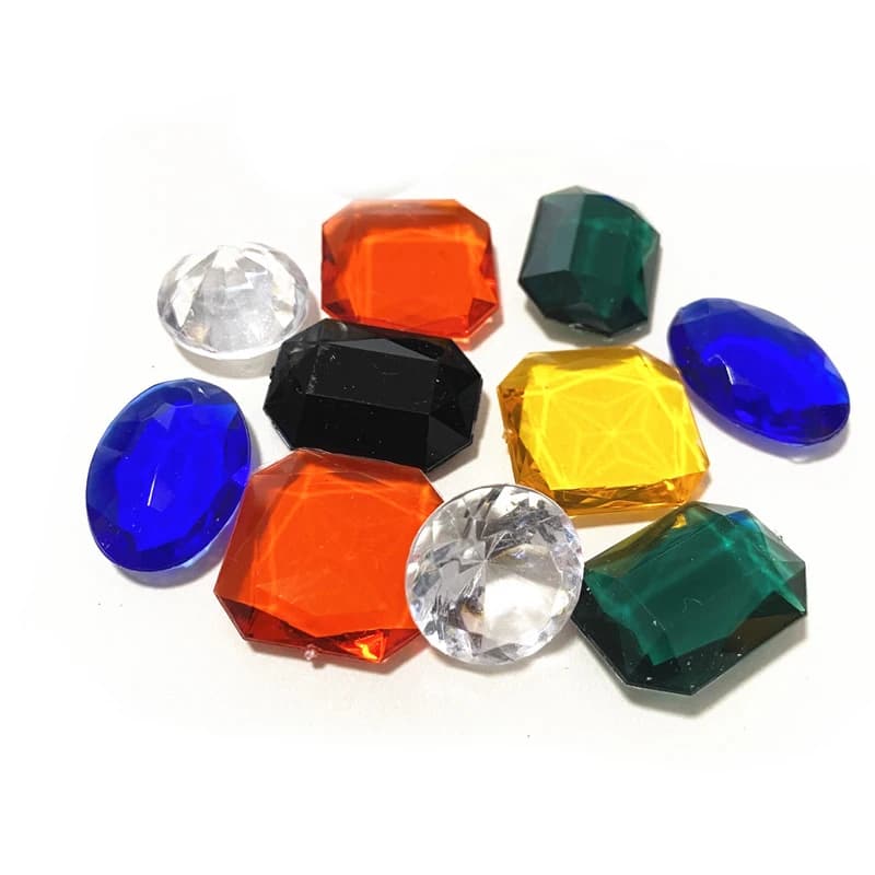 Pezzi di gioco peone a forma di diamante quadrato ovale rettangolare acrilico da 10 pezzi per accessori da banco per giochi di token