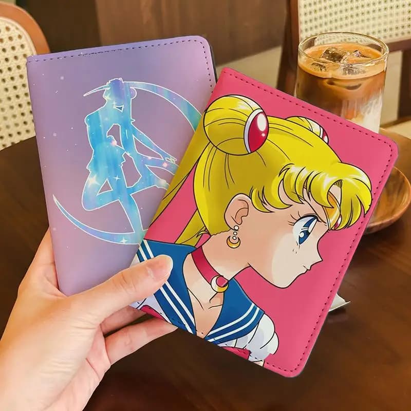 Hot Anime Sailor Moon Series Passport Holder Cartoon Creativity Cute Printed Pattern Multi Functional Portable Storage Bag