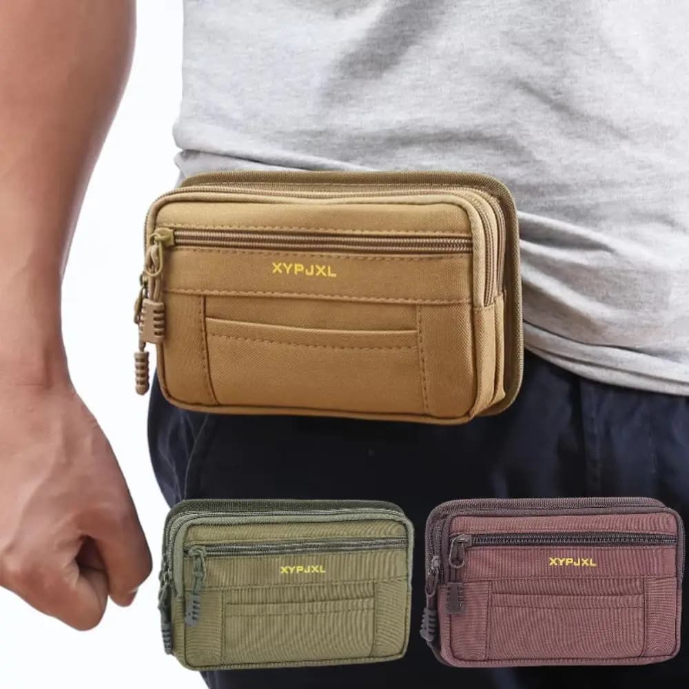 Cintura Molle da uomo marsupio marsupio multi-scomparto borse per cellulare porta telefono cerniera chiusa portafoglio da uomo escursionismo ciclismo
