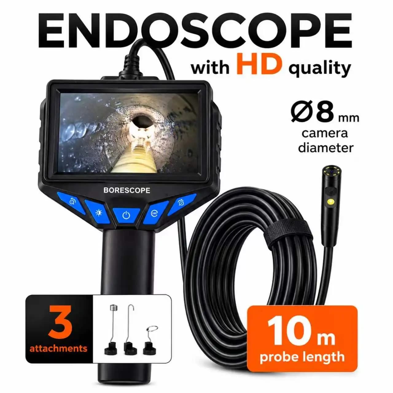 4.3 Inch IPS Screen Endoscope Camera HD 1080P Borescope 8 LED Waterproof Handheld Car Inspection Camera For Automotive Pipe