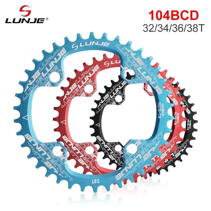 LUNJE Guarnitura per bicicletta 104bcd 38t guarnitura rotonda stretta larga corona MTB Mountain bike guarnitura per bicicletta per mtb